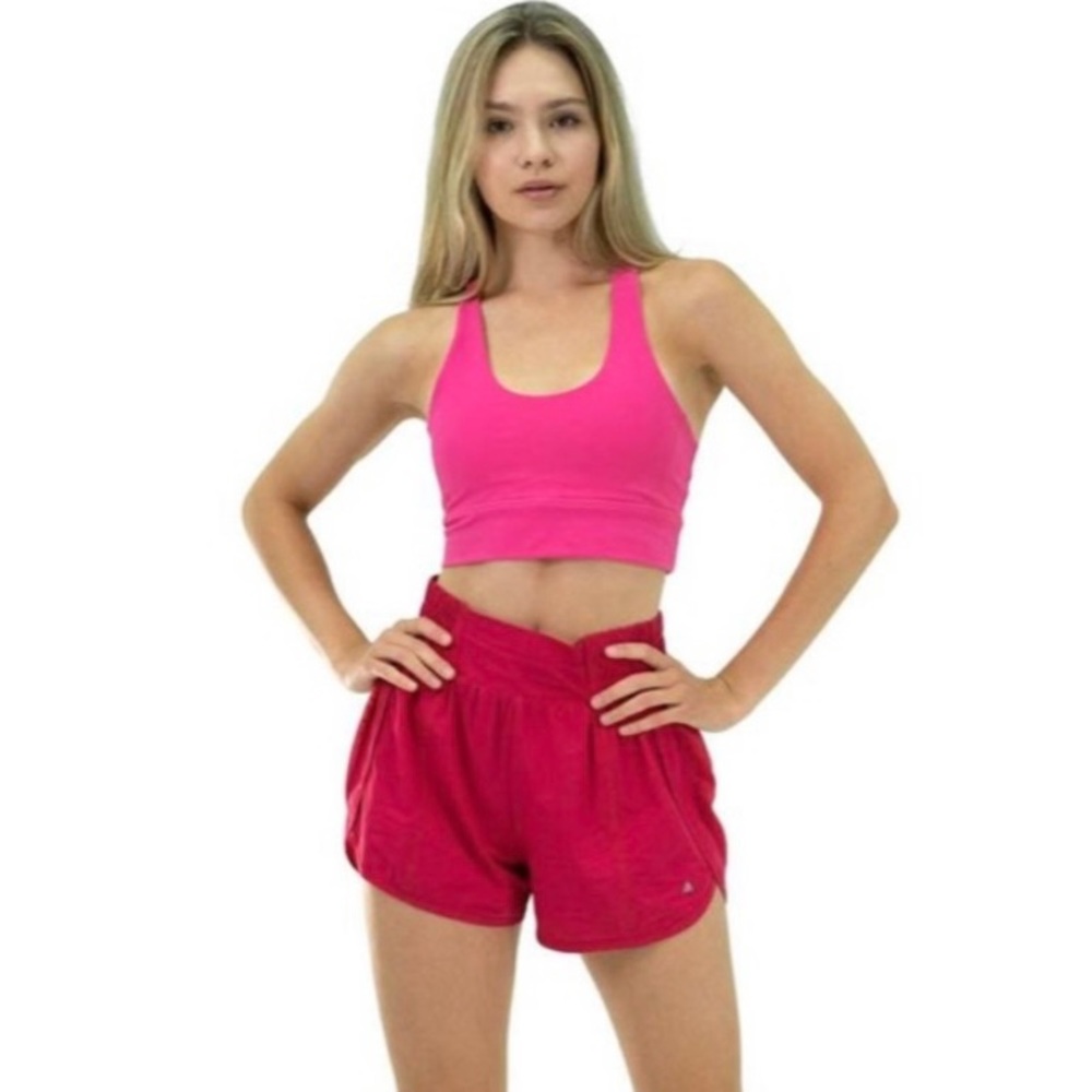 Balance Athletica Vitality Breeze High Rise Athletic Shorts in Hibiscus